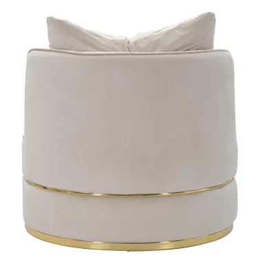 Fotel PARIS SPACE Kremowy/Złoty Ø 84x72 cm